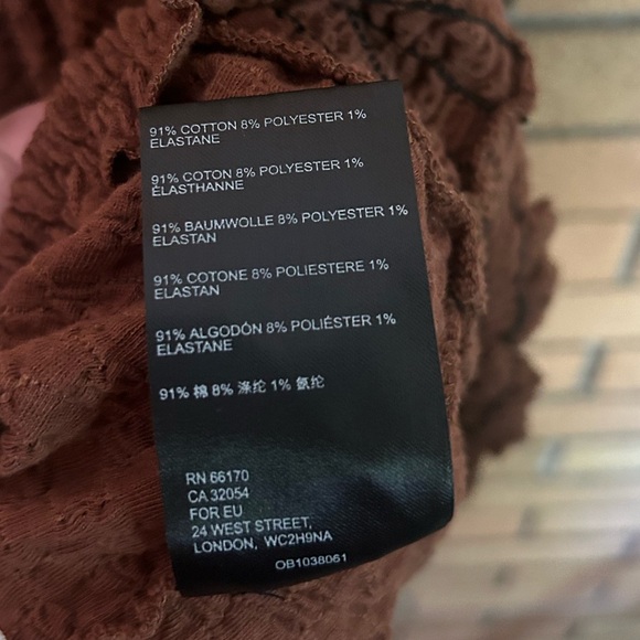 Anthropologie Marisol Ruffled Halter Top‎ Textured Brown Medium Summer Stretchy - Picture 6 of 7